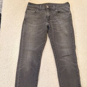 LEVIS Mens 511 Slim Jeans 30W 30L, Dark Gray Distressed